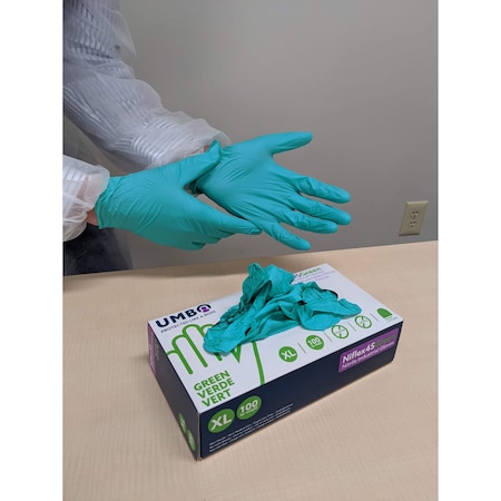 Niflex 45, Green Nitrile Powder Free Glove, Small, 1000 Gloves/CS, 1000PK
